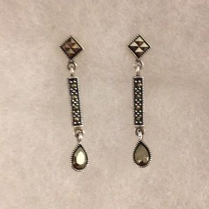 Hematite Sterling Dangle Earrings